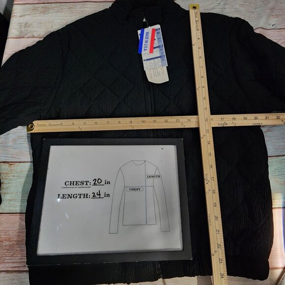 Susan Graver womens Small Collection Quilted Black Jacket New With Tags - Picture 9 of 9